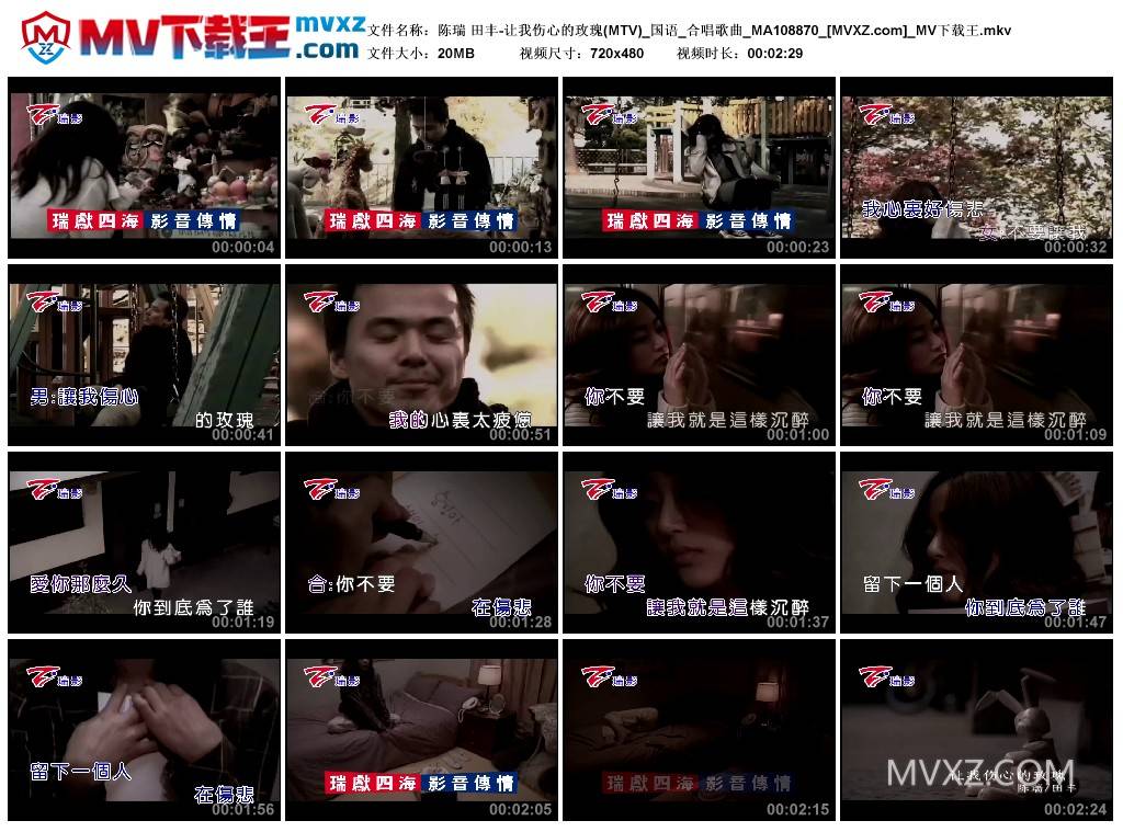陈瑞 田丰-让我伤心的玫瑰(MTV)_国语_合唱歌曲_MA108870